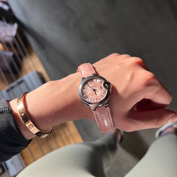 Ballon Bleu de Cartier 33 mm Automatic Pink Dial Stainless Steel